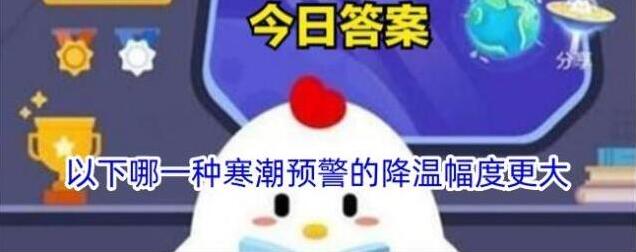 以下哪一种寒潮预警的降温幅度更大