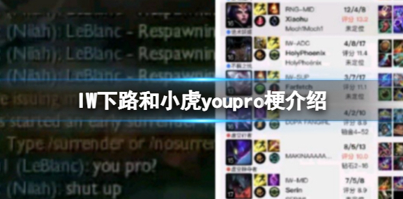 英雄联盟you pro是什么梗 IW下路和RNG小虎youpro梗介绍