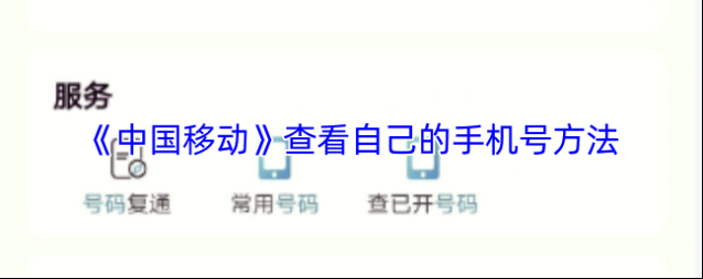 《中国移动》查看自己的手机号方法