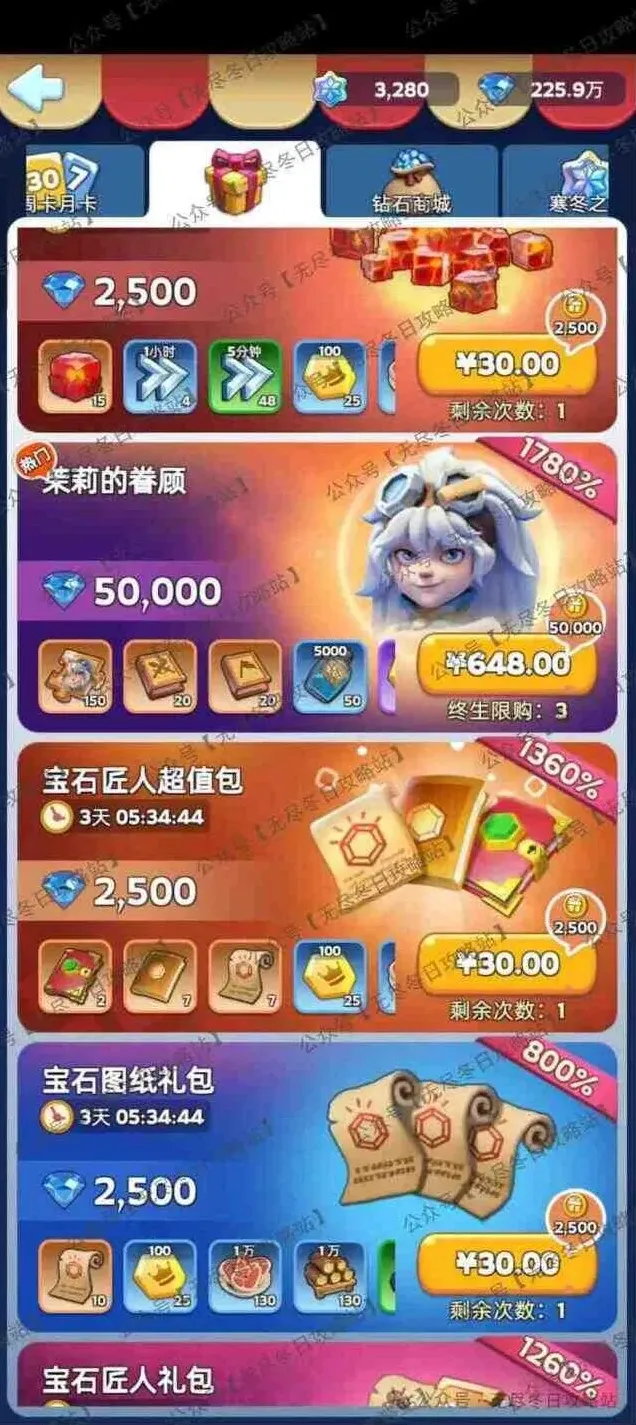 无尽冬日一览