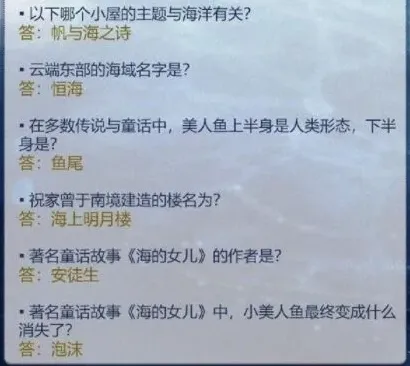 奇迹暖暖答案是什么