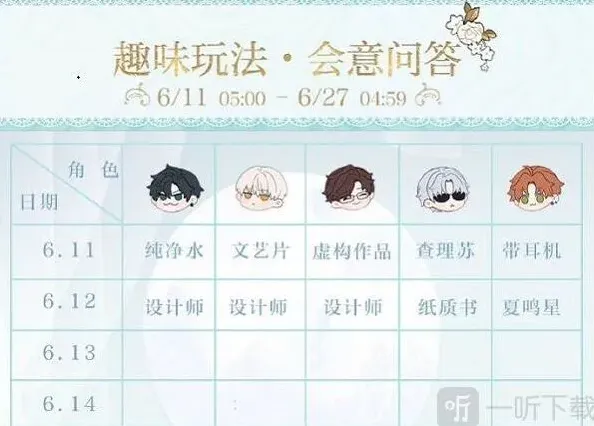 《光与夜之恋》会意问答第三天答案记录