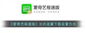 爱奇艺极速版流量下载功能使用指南