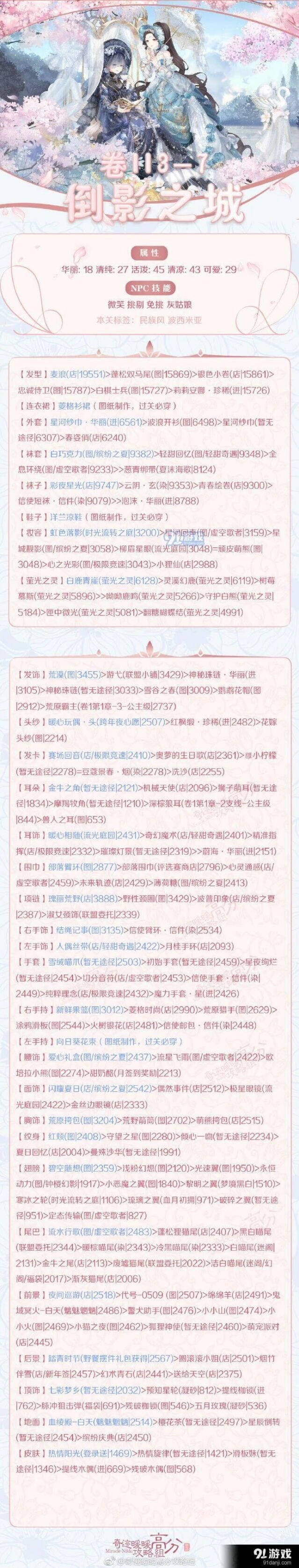 奇迹暖暖倒影之城搭配分享 公主级通关玩法